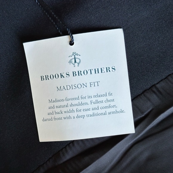 BROOKS BROTHERS Madison Fit Blue Gold Button Front Wool Blazer Sport Coat Jacket - Picture 9 of 10